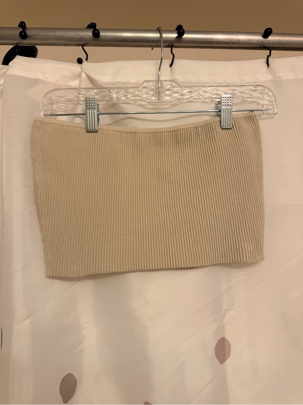 Babaton cropped strapless sculpt knit top
